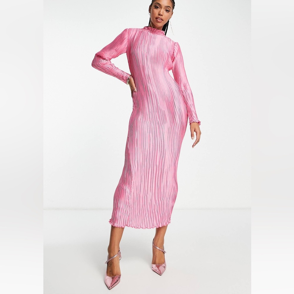 ASOS Pink Pleated Dress
